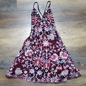 Free People Pink and Purple Spaghetti Strap Mini Dress